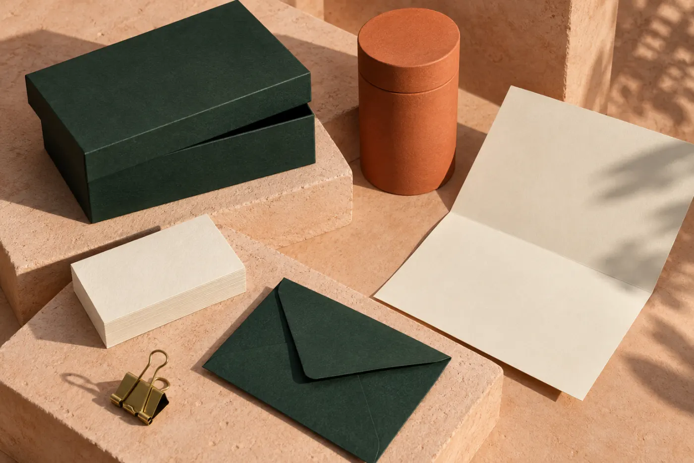 Generated packaging concept in forest green, terracotta and ivory
