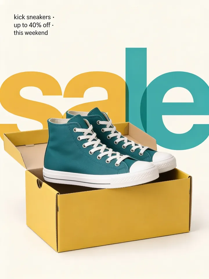 Weekend sale poster for Kick Sneakers